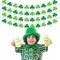St Patricks Day Decorations 4PCS Felt Shamrock Garland Banner - NO DIY Shamrock Clover Garland Banner for St Patricks Day Decor - Dark Green Light Green for Irish Party Supplies